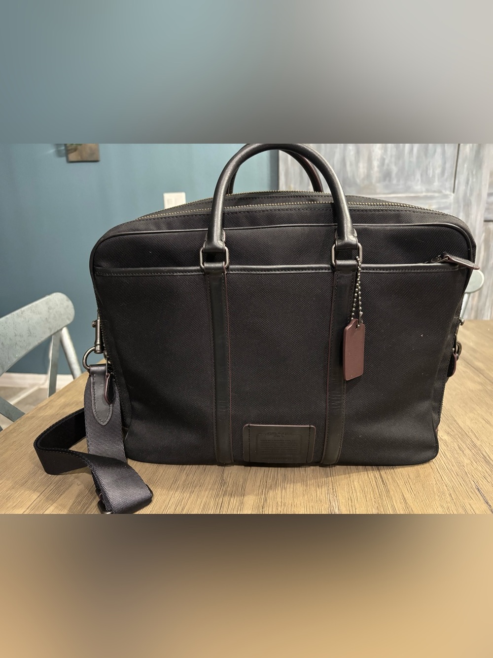 Coach Men's Black Briefcase Tote - Sleek Work Bag - Like New